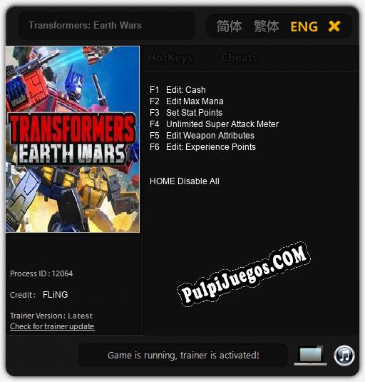 Entrenador liberado a Transformers: Earth Wars [v1.0.7]