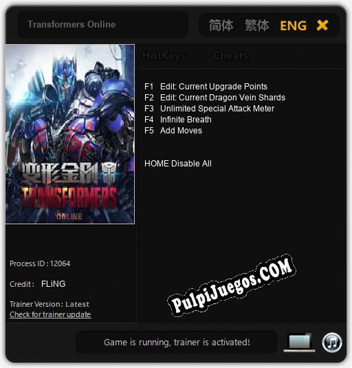 Transformers Online: Treinador (V1.0.46)