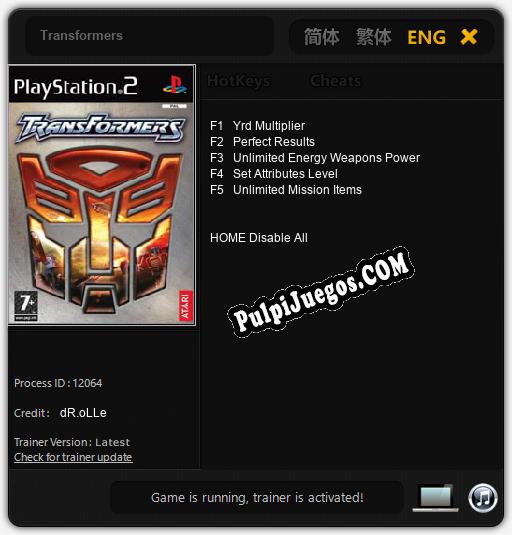 Transformers: Treinador (V1.0.16)