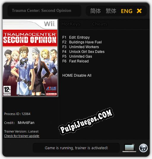 Trauma Center: Second Opinion: Cheats, Trainer +6 [MrAntiFan]