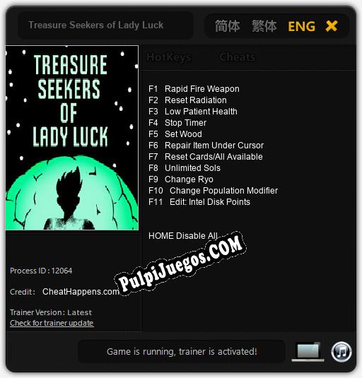 Treasure Seekers of Lady Luck: Trainer +11 [v1.5]