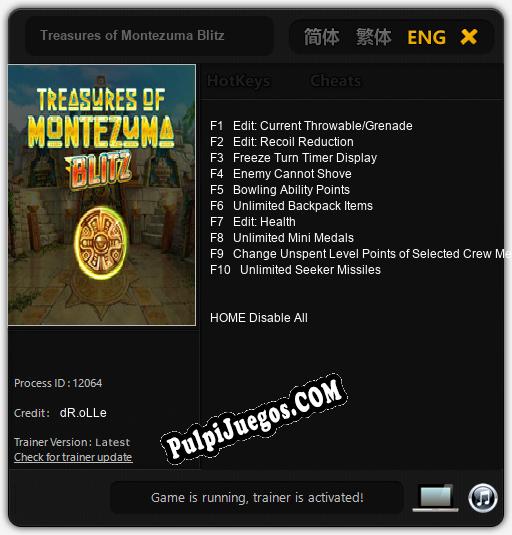 Treasures of Montezuma Blitz: Cheats, Trainer +10 [dR.oLLe]