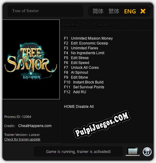 Tree of Savior: Trainer +12 [v1.5]