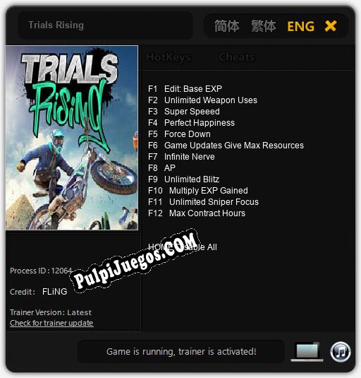 Trials Rising: Cheats, Trainer +12 [FLiNG]