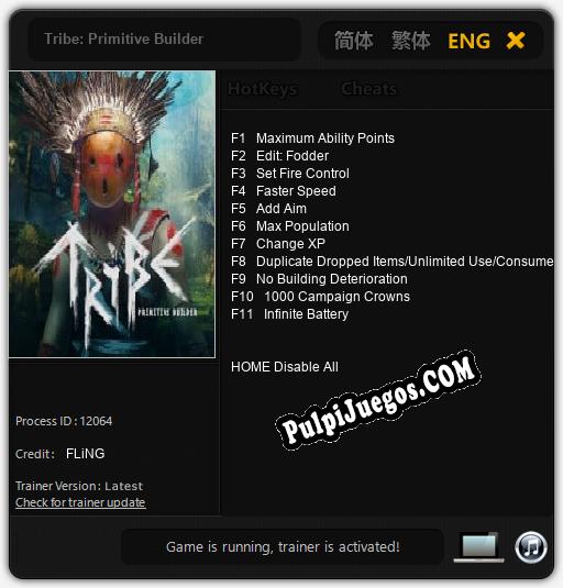 Tribe: Primitive Builder: Cheats, Trainer +11 [FLiNG]