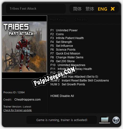 Tribes Fast Attack: Trainer +15 [v1.5]