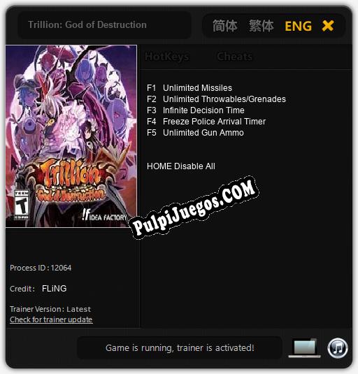 Trillion: God of Destruction: Cheats, Trainer +5 [FLiNG]