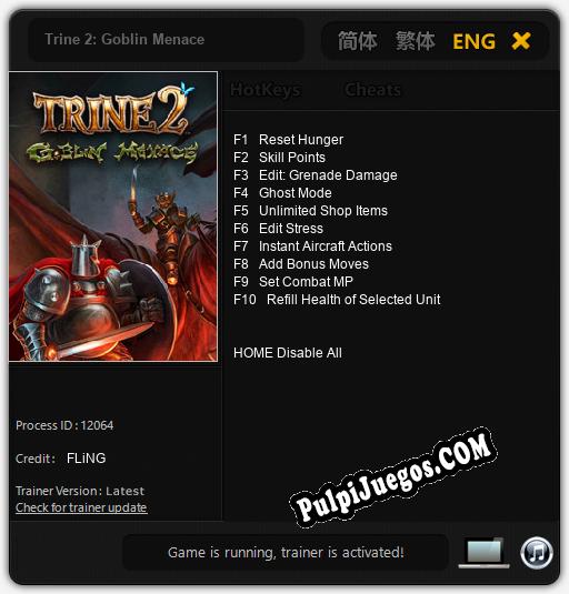 Trine 2: Goblin Menace: Treinador (V1.0.57)