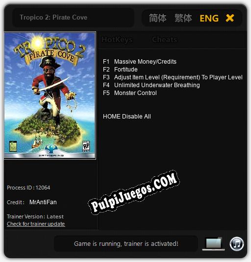 Tropico 2: Pirate Cove: Cheats, Trainer +5 [MrAntiFan]