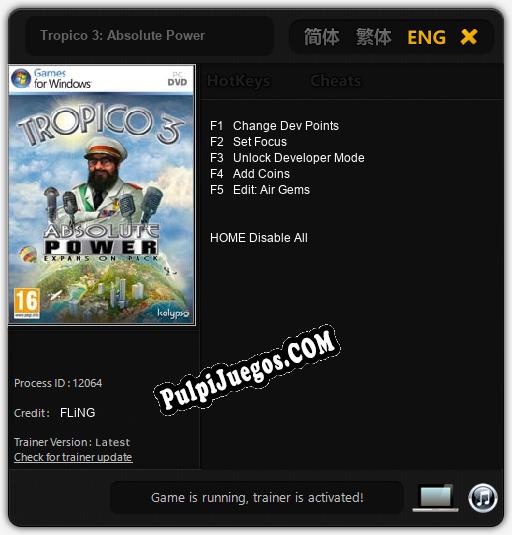 Tropico 3: Absolute Power: Cheats, Trainer +5 [FLiNG]