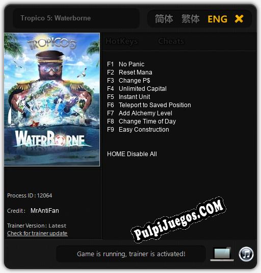 Tropico 5: Waterborne: Cheats, Trainer +9 [MrAntiFan]