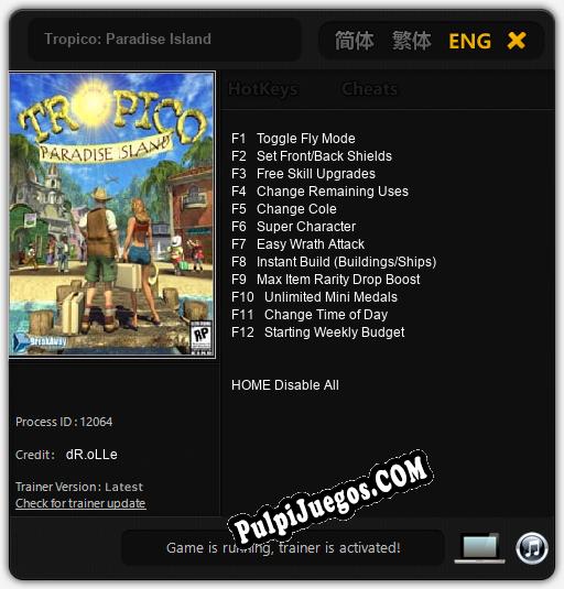 Tropico: Paradise Island: Cheats, Trainer +12 [dR.oLLe]