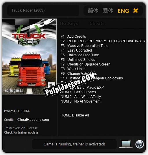 Entrenador liberado a Truck Racer (2009) [v1.0.8]