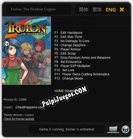 Trulon: The Shadow Engine: Cheats, Trainer +12 [CheatHappens.com]