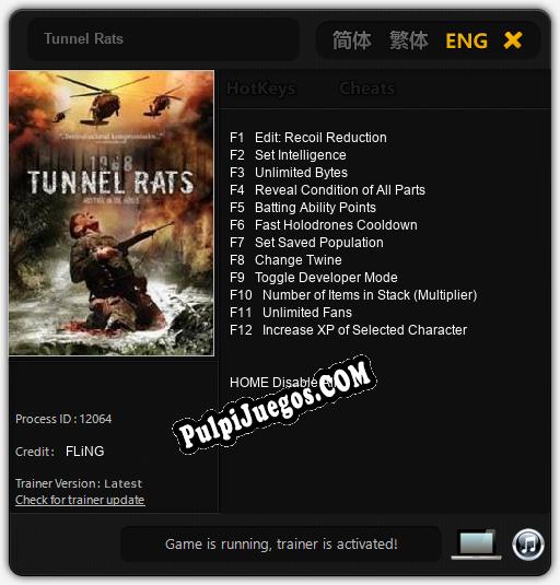 Tunnel Rats: Cheats, Trainer +12 [FLiNG]