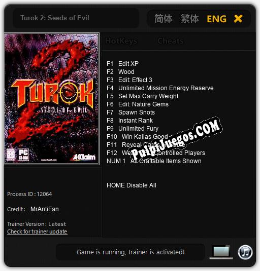 Turok 2: Seeds of Evil: Trainer +13 [v1.6]