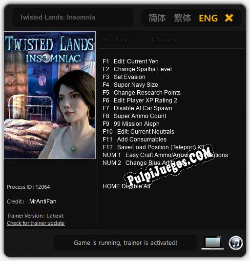 Twisted Lands: Insomnia: Cheats, Trainer +14 [MrAntiFan]