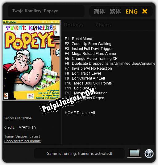 Twoje Komiksy: Popeye: Trainer +13 [v1.7]