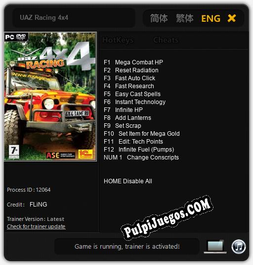 UAZ Racing 4x4: Trainer +13 [v1.3]