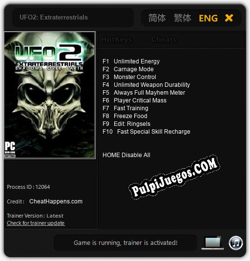 UFO2: Extraterrestrials: Cheats, Trainer +10 [CheatHappens.com]