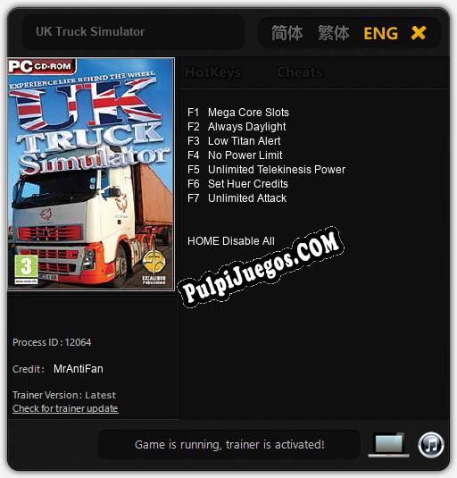 Entrenador liberado a UK Truck Simulator [v1.0.8]