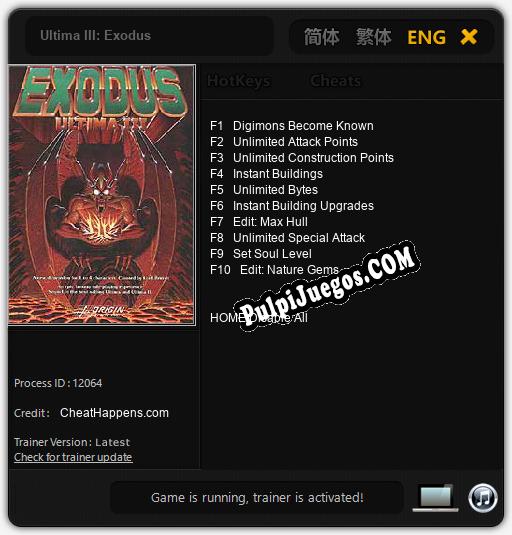 Ultima III: Exodus: Treinador (V1.0.22)