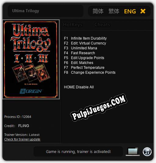 Ultima Trilogy: Treinador (V1.0.22)