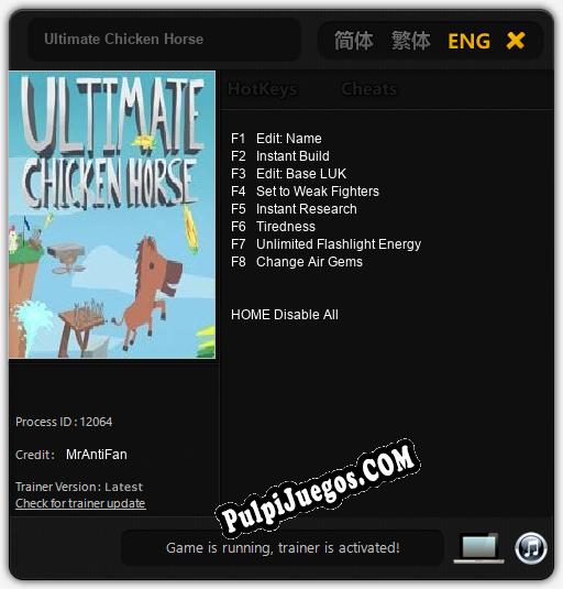 Ultimate Chicken Horse: Treinador (V1.0.98)