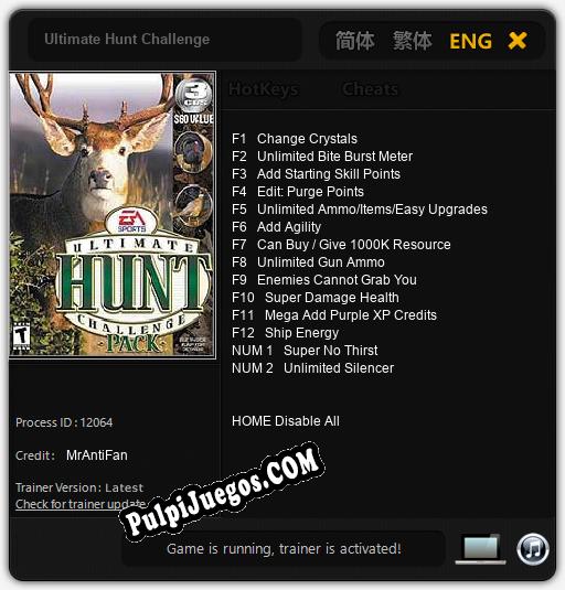 Entrenador liberado a Ultimate Hunt Challenge [v1.0.5]