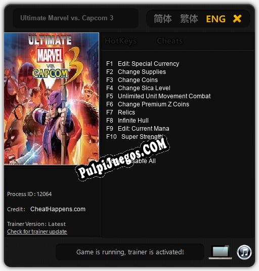 Entrenador liberado a Ultimate Marvel vs. Capcom 3 [v1.0.2]