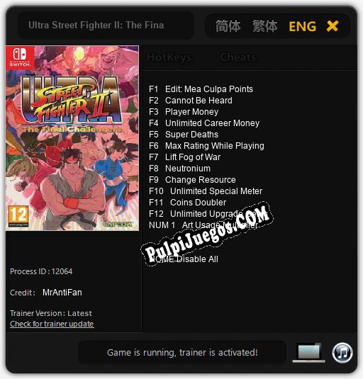 Ultra Street Fighter II: The Final Challengers: Cheats, Trainer +13 [MrAntiFan]