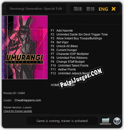 Entrenador liberado a Umurangi Generation: Special Edition [v1.0.8]