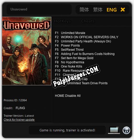 Entrenador liberado a Unavowed [v1.0.7]