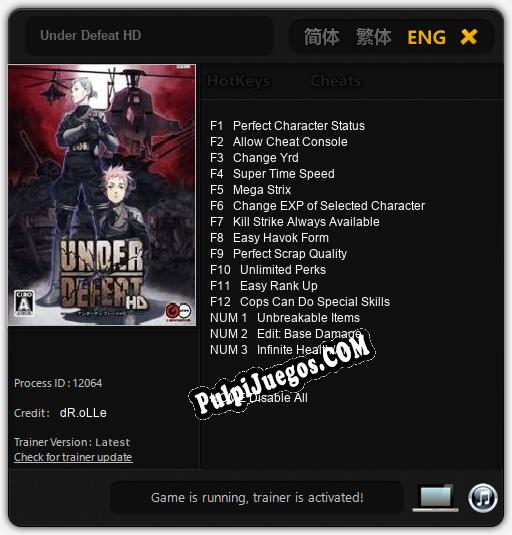 Under Defeat HD: Trainer +15 [v1.4]