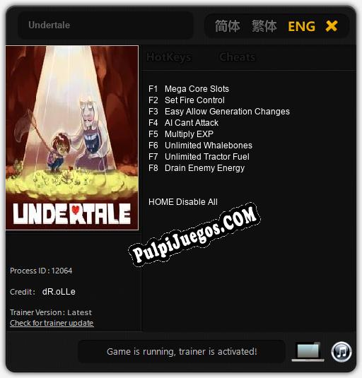 Entrenador liberado a Undertale [v1.0.5]