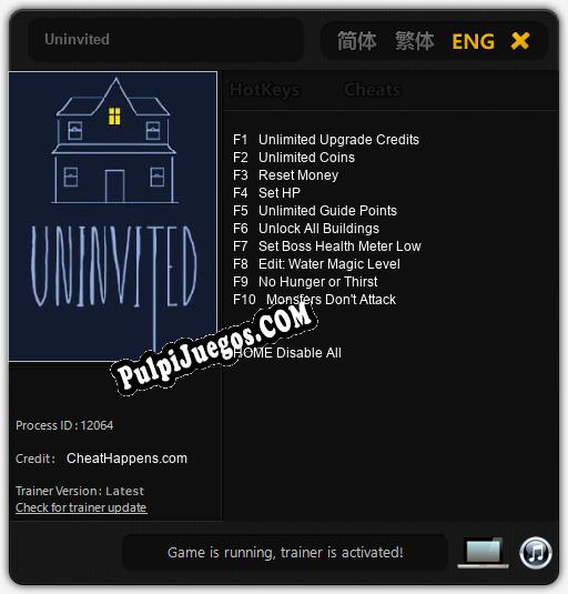 Uninvited: Treinador (V1.0.21)