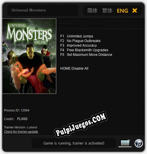 Universal Monsters: Treinador (V1.0.91)