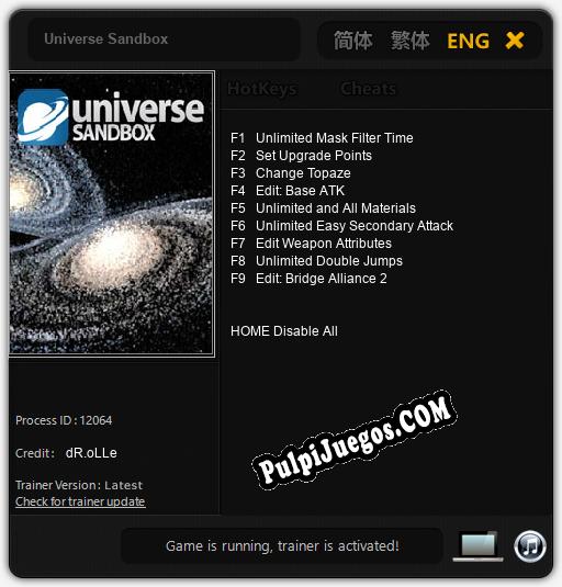 Universe Sandbox: Trainer +9 [v1.3]