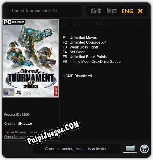 Unreal Tournament 2003: Cheats, Trainer +6 [dR.oLLe]