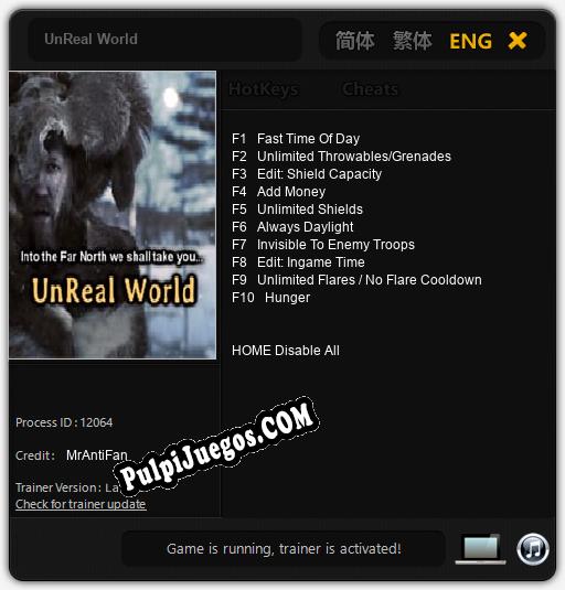 UnReal World: Trainer +10 [v1.2]