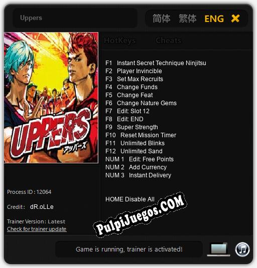 Uppers: Cheats, Trainer +15 [dR.oLLe]