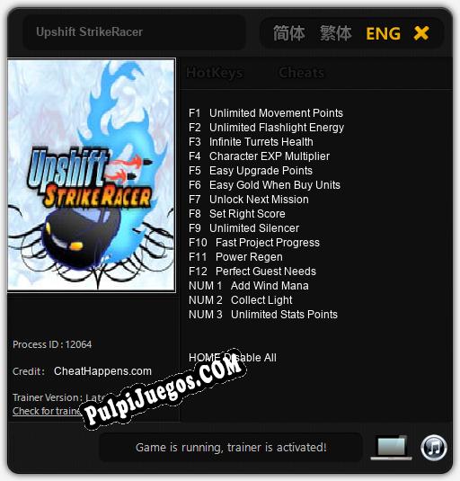 Entrenador liberado a Upshift StrikeRacer [v1.0.3]