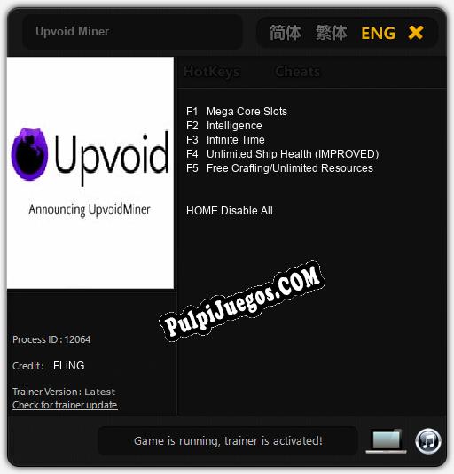 Upvoid Miner: Trainer +5 [v1.3]