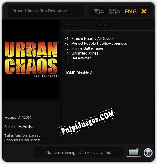 Urban Chaos: Riot Response: Cheats, Trainer +5 [MrAntiFan]