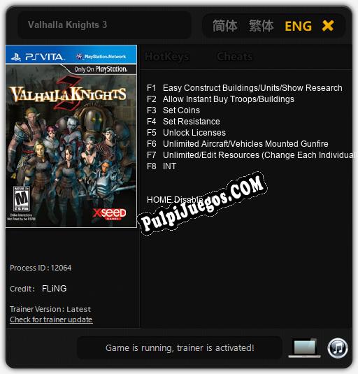 Valhalla Knights 3: Cheats, Trainer +8 [FLiNG]