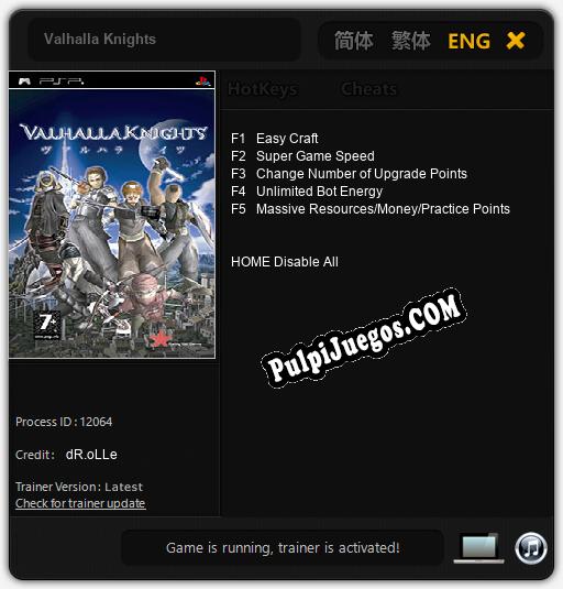 Entrenador liberado a Valhalla Knights [v1.0.3]