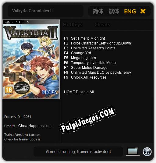 Valkyria Chronicles II: Treinador (V1.0.91)