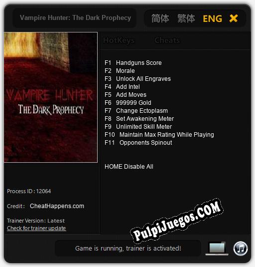 Vampire Hunter: The Dark Prophecy: Cheats, Trainer +11 [CheatHappens.com]