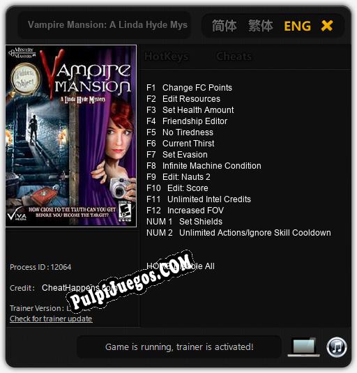 Vampire Mansion: A Linda Hyde Mystery: Trainer +14 [v1.6]