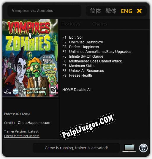 Vampires vs. Zombies: Trainer +9 [v1.6]